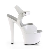 Weisse high heels 18 cm SKY-308N JELLY-LIKE stretchmaterial plateau high heels