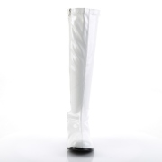 Weiße lackstiefel blockabsatz 5 cm - 70er jahre hippie disco kniehohe boots gogo