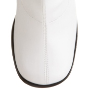 Weiße stiefel blockabsatz 7,5 cm vinylleder - 70er jahre hippie disco kniehohe boots gogo