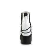 Weie vegan boots 13 cm VOID-50 demonia wedge keilstiefel mit plateau