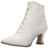 White 12 cm VICTORIAN-30 Lace Up Ankle Calf Women Boots