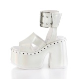 White 13 cm Demonia CAMEL-102 lolita platform sandals