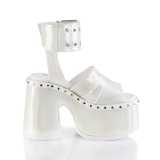 White 13 cm Demonia CAMEL-102 lolita platform sandals