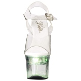 White 18 cm FLASHDANCE-708 LED light platform stripper high heel shoes
