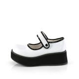 White 6 cm SPRITE-01 emo platform maryjane shoes with buckles