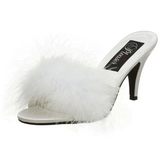 White Feathers 8 cm AMOUR-03 High Women Mules Shoes for Men