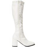 White Matte 7,5 cm GOGO-300 High Heeled Womens Boots for Men