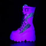 White Neon 11,5 cm SHAKER-70 cyberpunk platform boots