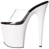 White Neon 20 cm FLAMINGO-801UV Platform Mules Shoes