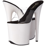White Neon 20 cm FLAMINGO-801UV Platform Mules Shoes