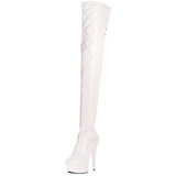 White Patent 15,5 cm DELIGHT-3063 Platform Thigh High Boots