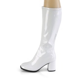 White Patent 7,5 cm GOGO-300-2 boots with block heels