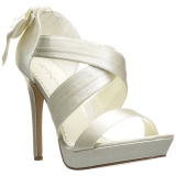White Satin 12 cm LUMINA-29 High Heeled Evening Sandals