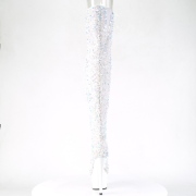 White Sequins 20 cm ADORE-3020 Exotic pole dance overknee boots