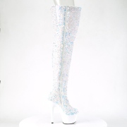 White Sequins 20 cm ADORE-3020 Exotic pole dance overknee boots