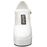 White Shiny 11 cm MARYJANE-50 Mary Jane Platform Pumps