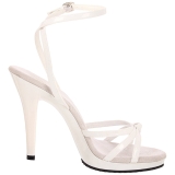 White Shiny 12 cm FLAIR-436 Womens High Heel Sandals