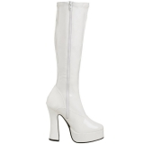 White Shiny 13 cm ELECTRA-2000Z High Heeled Womens Boots for Men