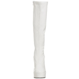 White Shiny 13 cm ELECTRA-2000Z High Heeled Womens Boots for Men