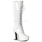 White Shiny 13 cm ELECTRA-2020 High Heeled Womens Boots for Men