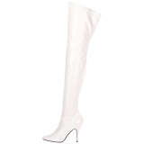 White Shiny 13 cm SEDUCE-3000 Thigh High Boots for Men