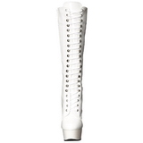 White Shiny 15,5 cm DELIGHT-2023 Platform Knee Boots