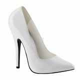 White Shiny 15 cm DOMINA-420 Pumps High Heels for Men