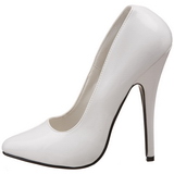 White Shiny 15 cm DOMINA-420 Pumps High Heels for Men