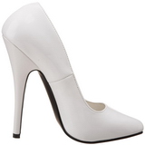 White Shiny 15 cm DOMINA-420 Pumps High Heels for Men