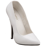 White Shiny 15 cm DOMINA-420 Pumps High Heels for Men