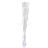 White Shiny 18 cm ADORE-3000 High Heeled Overknee Boots