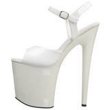 White Shiny 20 cm Pleaser FLAMINGO-809 High Heels Platform