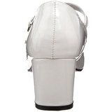 White Shiny 5 cm SCHOOLGIRL-50 Low Heeled Classic Pumps Shoes