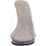 White Transparent 12 cm FLAIR-401 High Women Mules Shoes for Men