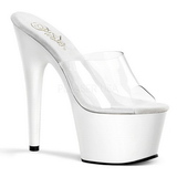 White Transparent 18 cm ADORE-701 Platform High Mules