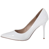 White Varnished 10 cm CLASSIQUE-20 pointed toe stiletto pumps