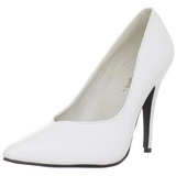 White Varnished 13 cm SEDUCE-420V pointed toe pumps with high heels