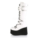 White Vegan 11,5 cm Demonia KERA-200 goth platform boots