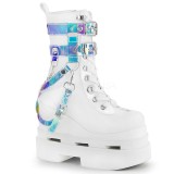 White Vegan 12,5 cm ETERNAL-115 demonia ankle boots wedges