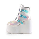 White glitter 14 cm SWING-105 lolita ankle boots wedge platform
