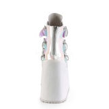 White glitter 14 cm SWING-105 lolita ankle boots wedge platform