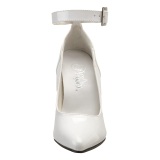 White pumps 13 cm SEDUCE-431 ankle strap high heels pumps