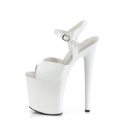 White sandals platform 20 cm NAUGHTY-809 pleaser high heels sandals