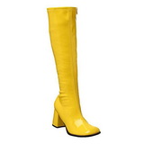 Yellow patent boots 7,5 cm GOGO-300 High Heeled Womens Boots for Men