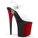 Zweifarbig 20 cm FLAMINGO-808BR High Heels Plateauschuhe